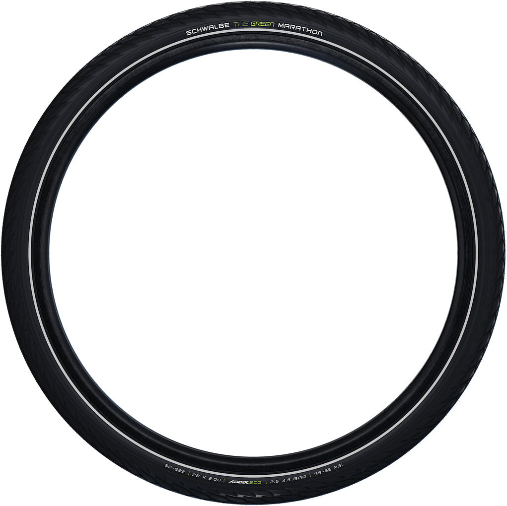 Schwalbe Green Marathon City/Touring Tyre In Black/Reflex (Wired)