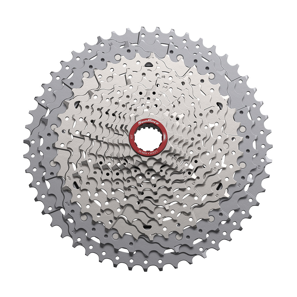 SunRace CSMZ932 - 12-Speed MTB Microspline Cassette 10-51T in Silver/Grey