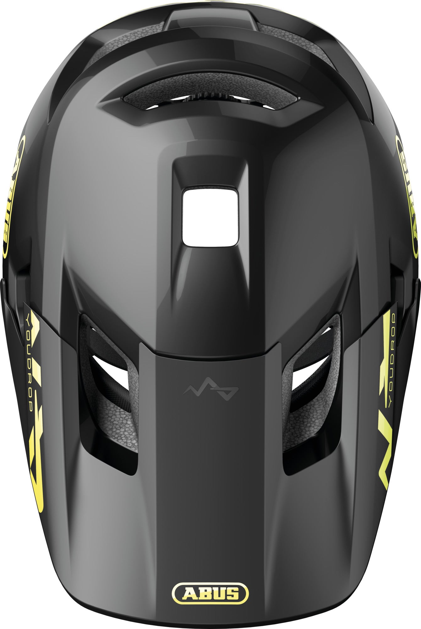 ABUS YouDrop Kids MTB Helmet in Shiny Black (48-55cm)