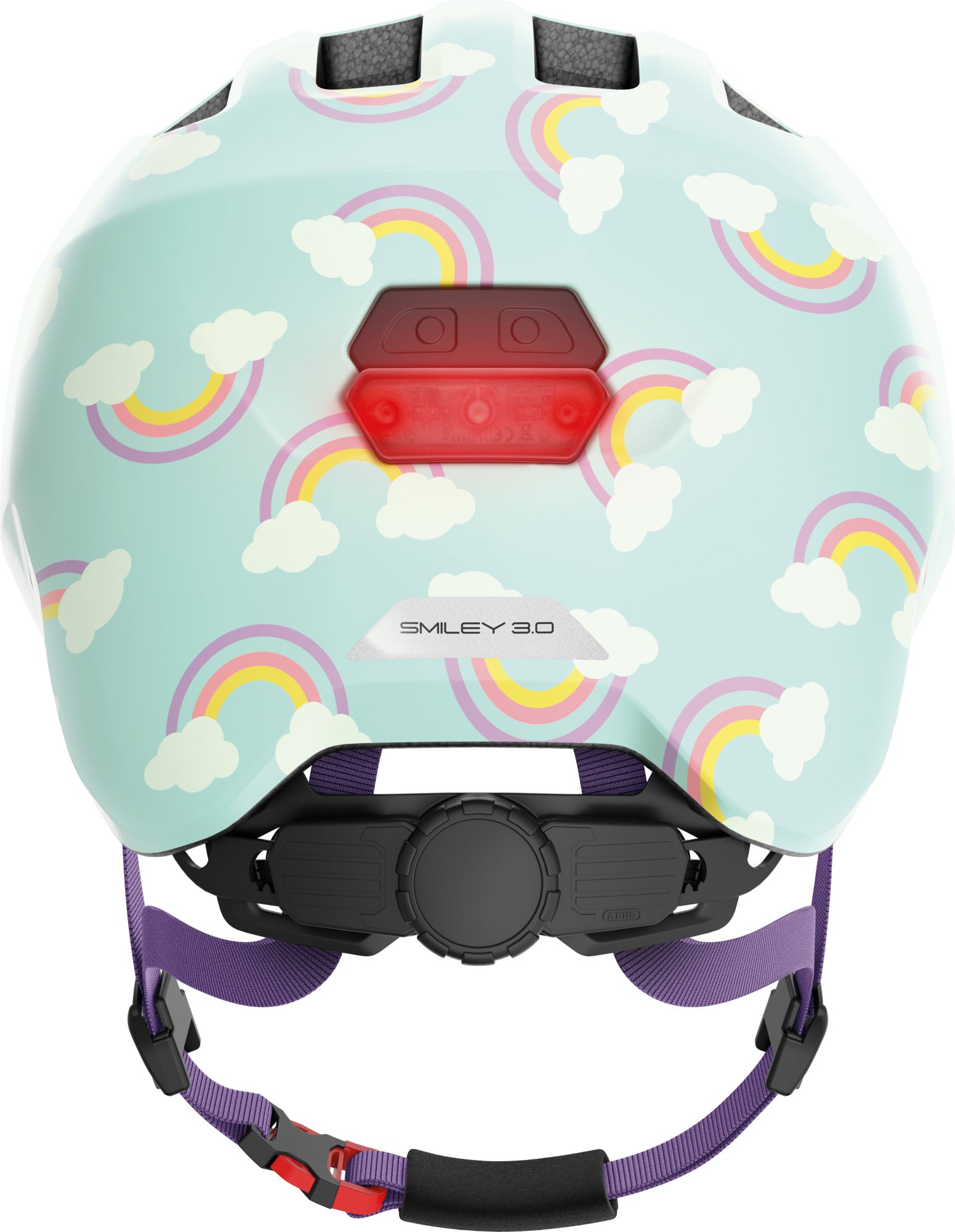 ABUS Smiley 3.0 LED Kids Leisure Helmet in Blue Rainbow