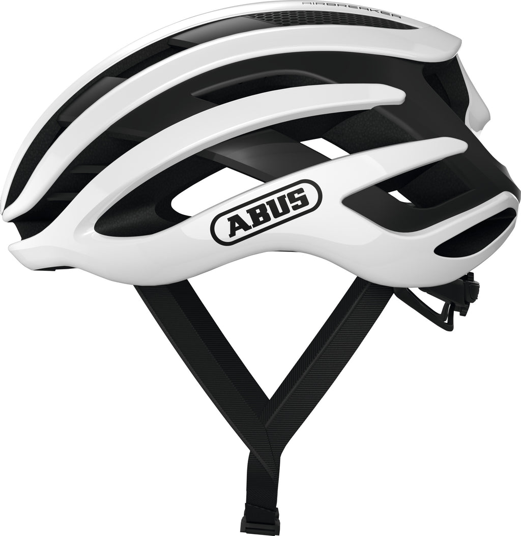 ABUS AirBreaker Road Elite Helmet in Polar White (Made in Italy)