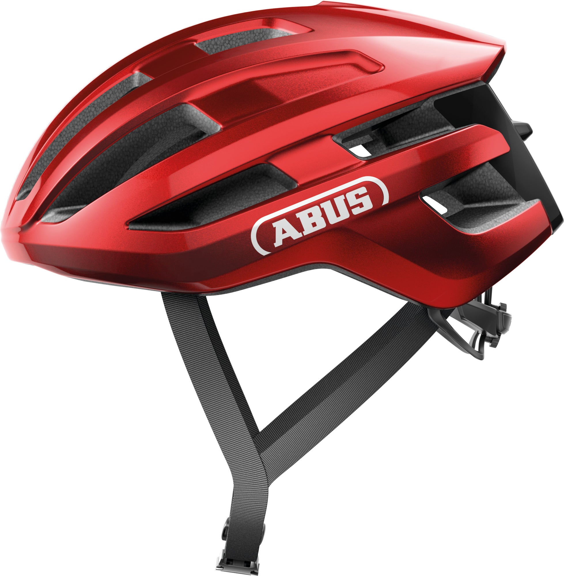 ABUS Powerdome Road Helmet in Blaze Red (Made in Italy)