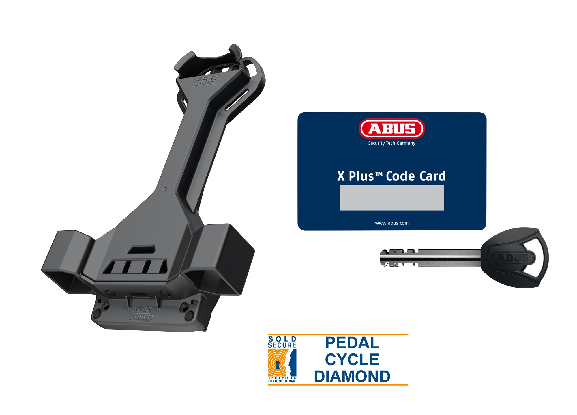 ABUS Granit Super Extreme 2500 U-Shackle Lock 230mm with Bracket (Powered Diamond Sold Secure)