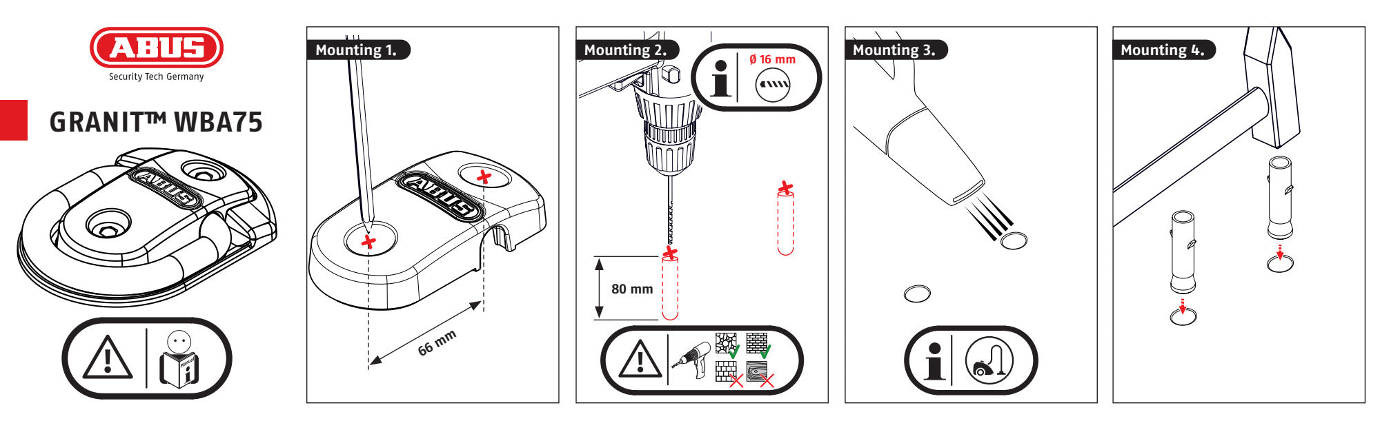 ABUS WBA75 Granit Wall Anchor