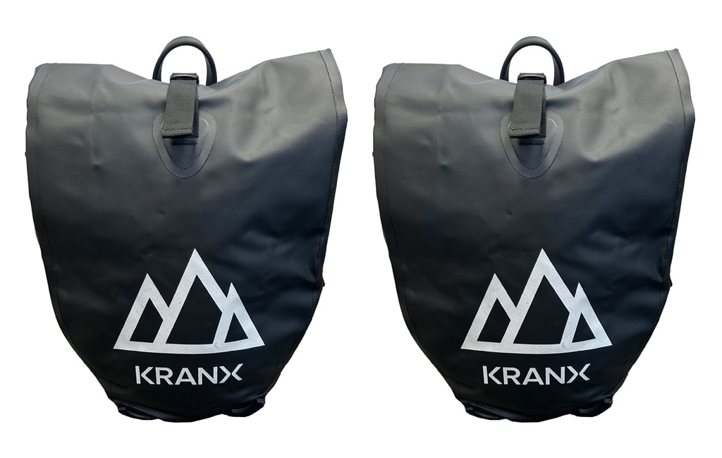 KranX Grampian Waterproof Panniers in Black 48L (Pair)