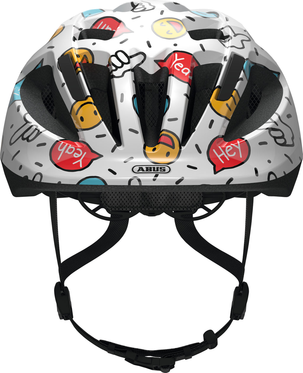 ABUS Smooty 2.0 Kids Leisure Helmet in White Smiley
