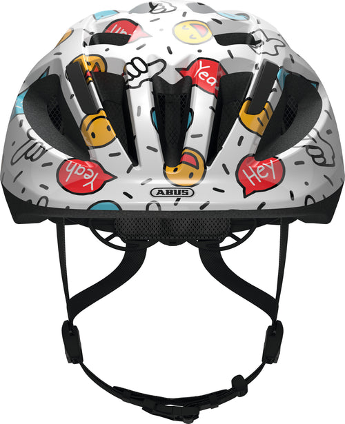 ABUS Smooty 2.0 Kids Leisure Helmet in White Smiley