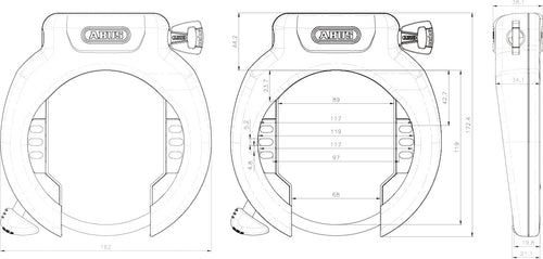 ABUS Pro Amparo 4750XL Non-Retaining Frame Lock