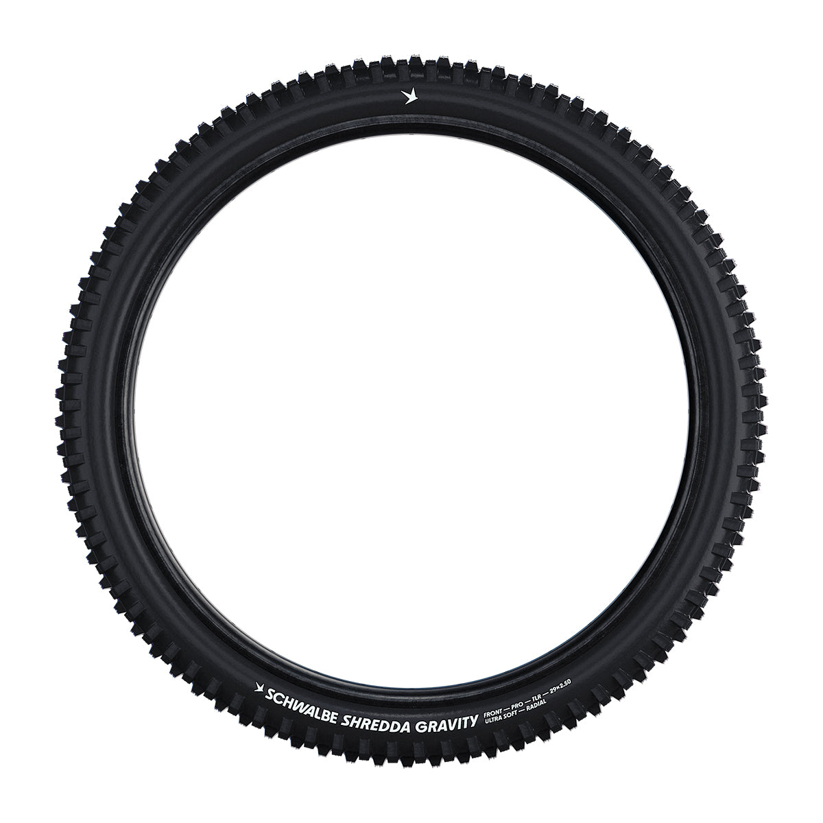 Schwalbe Shredda Radial Gravity Pro Ultra Soft MTB Tyre in Black 29 x 2.50" (Front) (Fold)