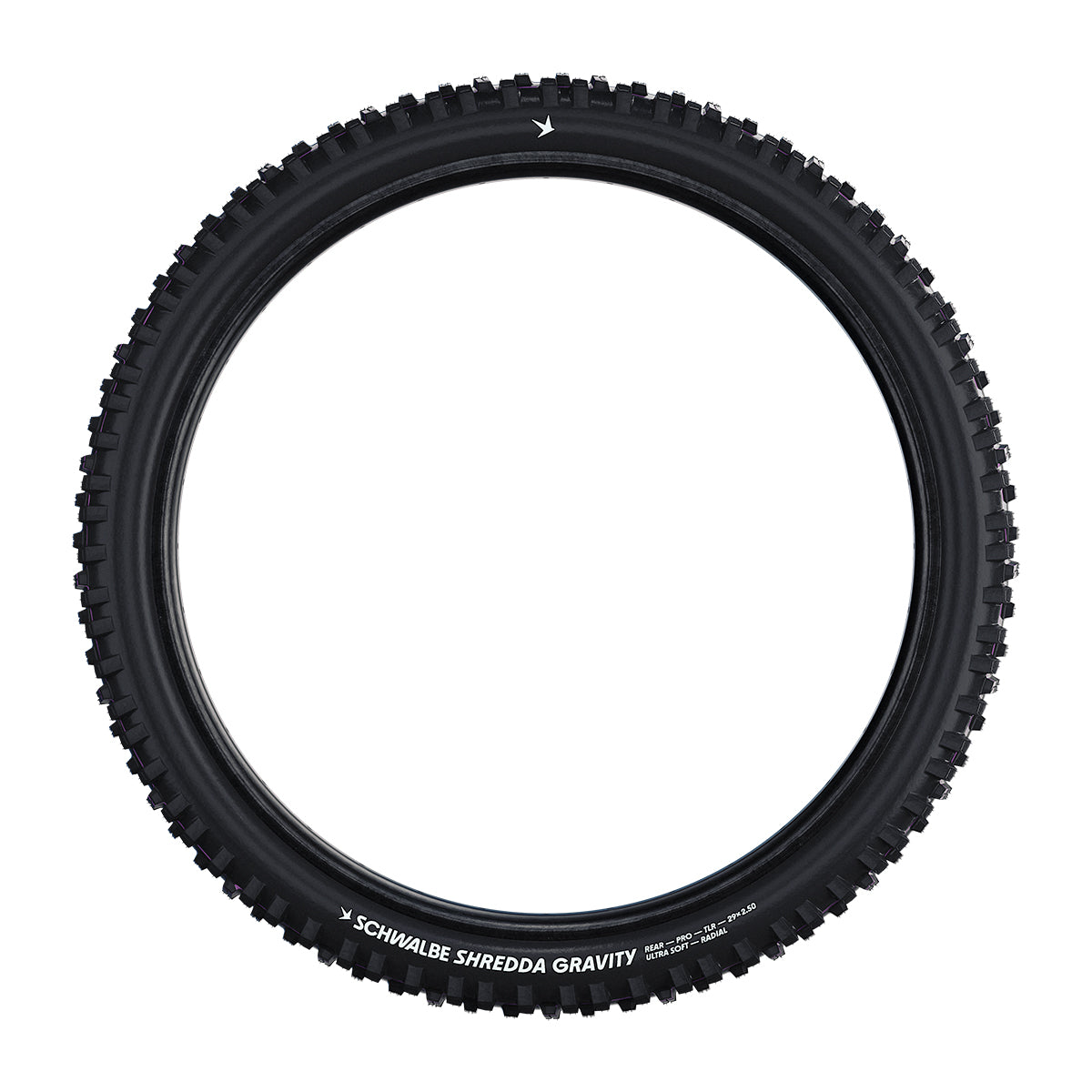Schwalbe Shredda Radial Gravity Pro Ultra Soft MTB Tyre in Black  (Rear) (Fold)