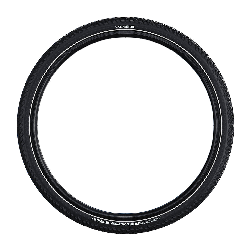 Schwalbe '25 Marathon Mondial DD V-Guard Touring Tyre in Black/Reflex (Folding)