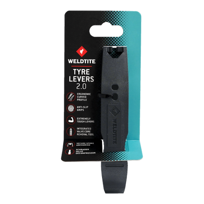 Weldtite Tyre Lever 2.0 Incl. Valve Core Remover (Pk/2)