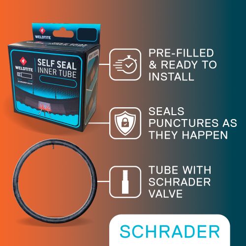 Weldtite Self Sealing Inner Tube - 29 x 1.90 - 2.35” - Schrader 40mm