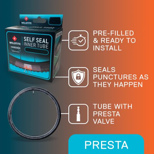 Weldtite Self Sealing Inner Tube - 700 x 18 - 25mm - Presta 60mm
