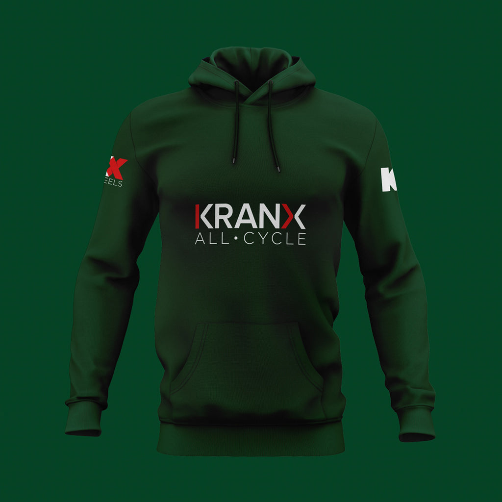 KranX Branded Ladies Hoodie in Forest Green