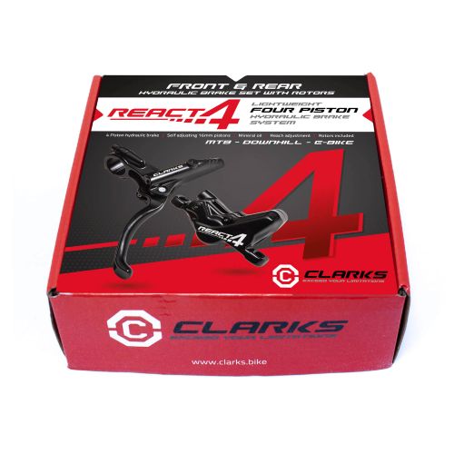 Clarks React 4 4-Piston Hydraulic Disc Brake Set 180/160mm