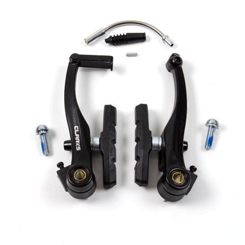 Clarks V-Brakeset F&R in Black inc. Cables, Steel Guide Pipes & Boots