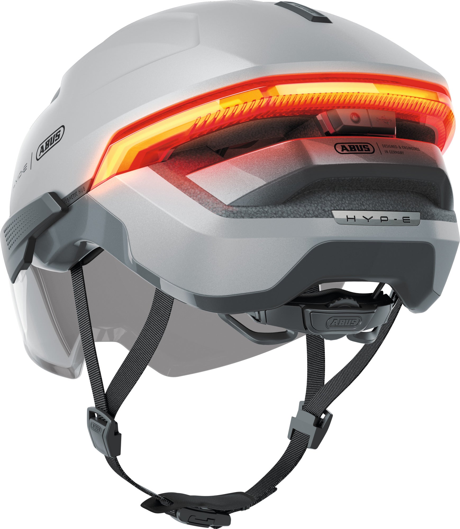 ABUS HYP-E ACE Urban Commuting Helmet in Gleam Silver (Pre-Order - Due Summer '25)