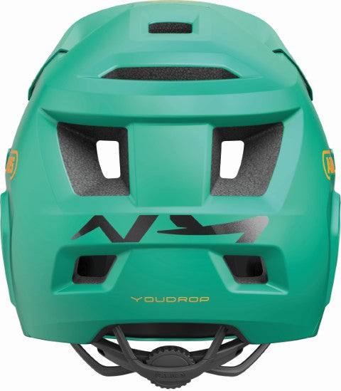 ABUS YouDrop FF Kids Full Face MTB Helmet in Sage Green (48-55cm)