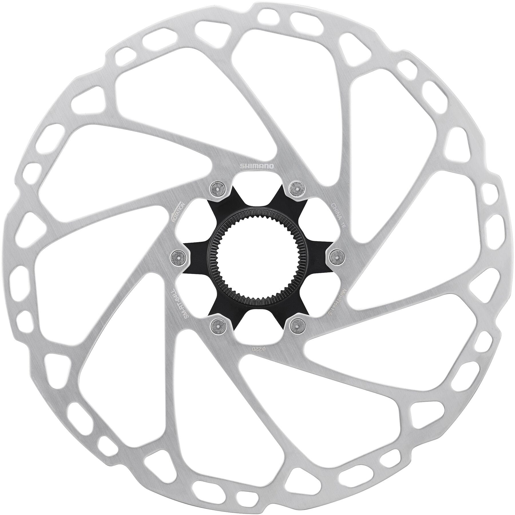 Sm-rt64 Deore Center Lock Disc Rotor, External Lockring With Magnet, 220 Mm Shimano