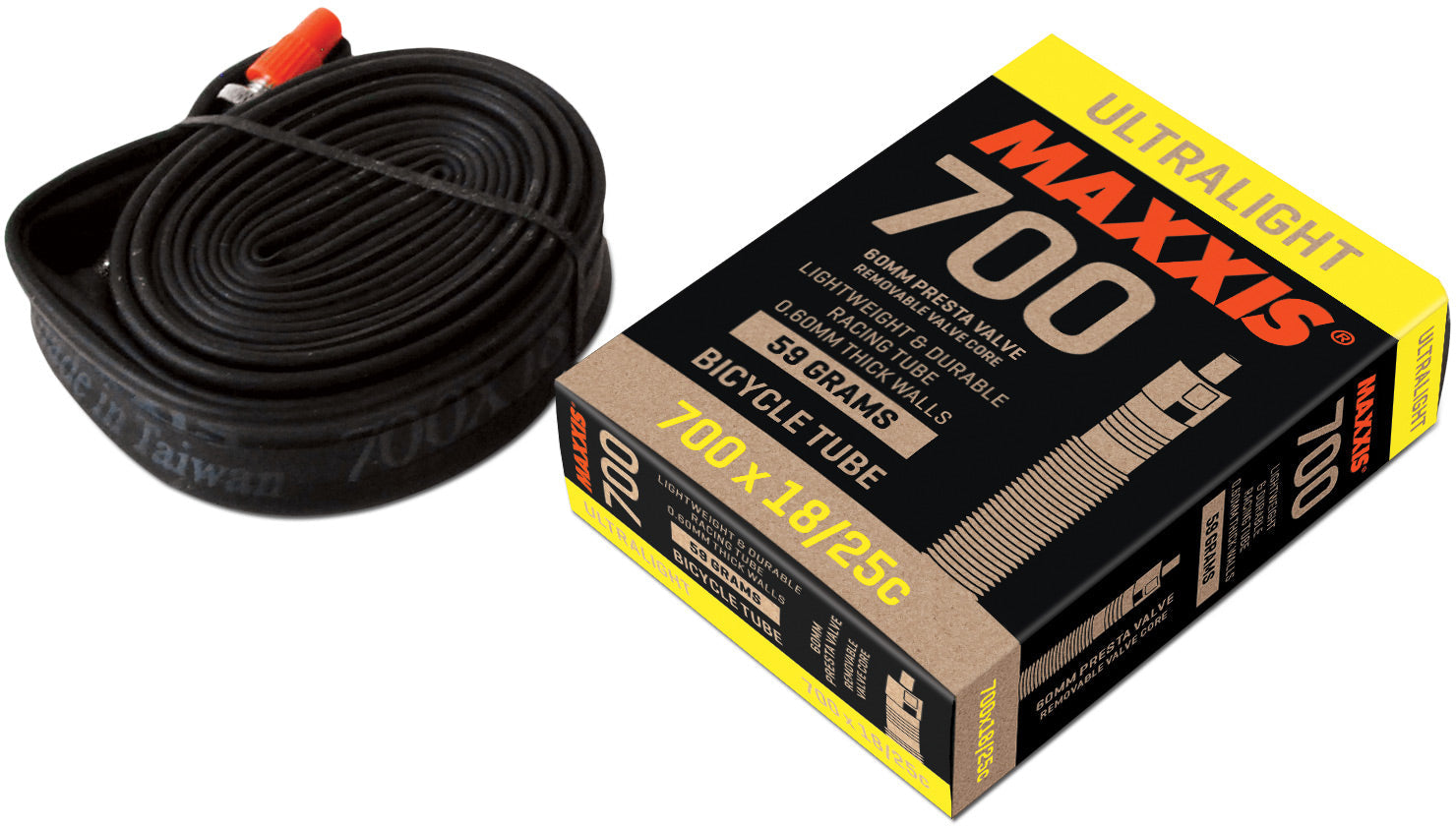 Ultralight Tube 700x18 25c Presta 60mm Maxxis