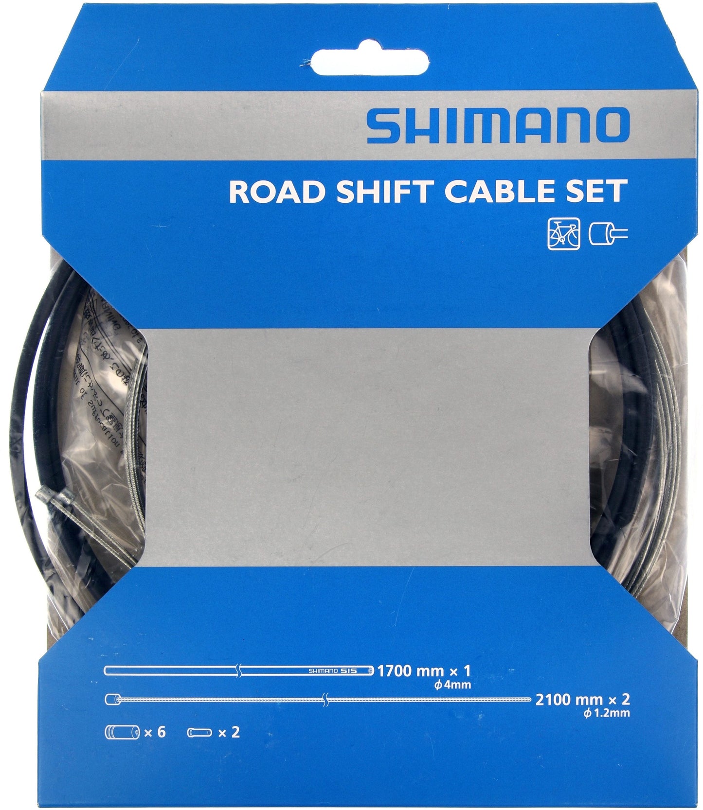 Road Gear Cable Set, Steel Inner Wire, Black Shimano Spares