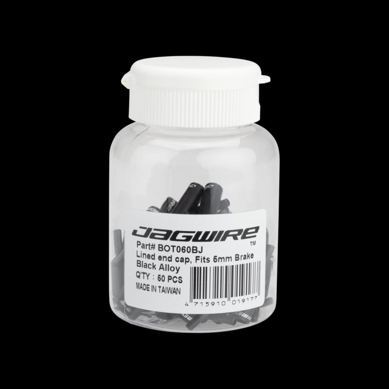 Jagwire End caps Lined - 5mm Brake - Alloy