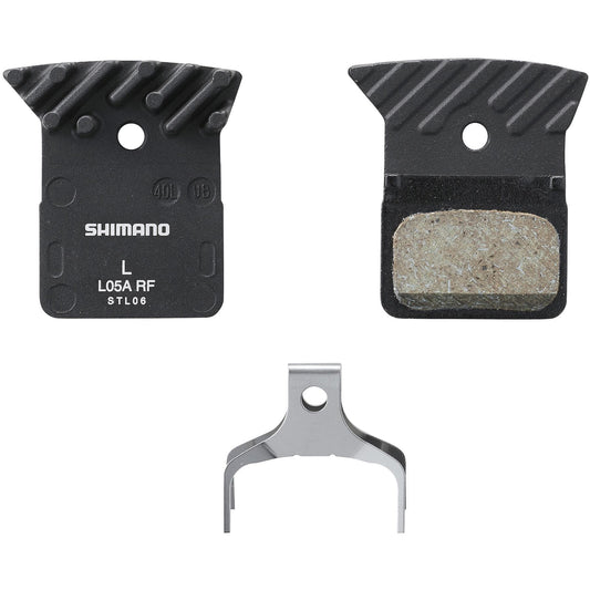 L05A-RF Disc Pads And Spring, Alloy Back With Cooling Fins, Resin
