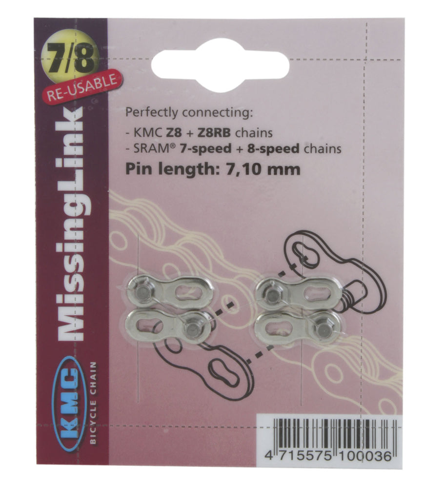 KMC Missing Link CL-571R, 7.1mm Chains - 2 on a Card 7/8 Speed