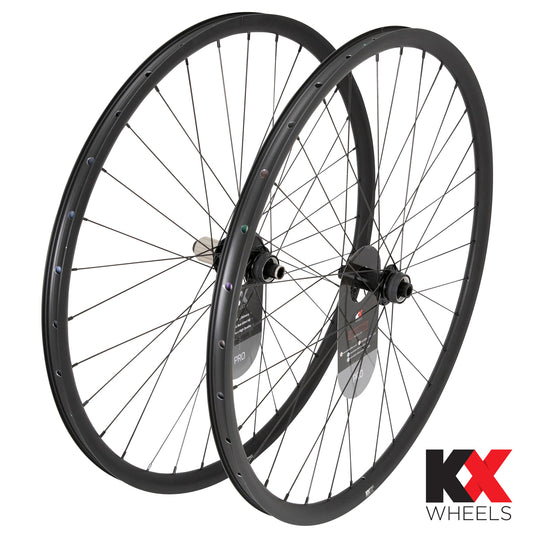KX Pro Gravel Disc Tubeless Thru Axle Wheels in Black