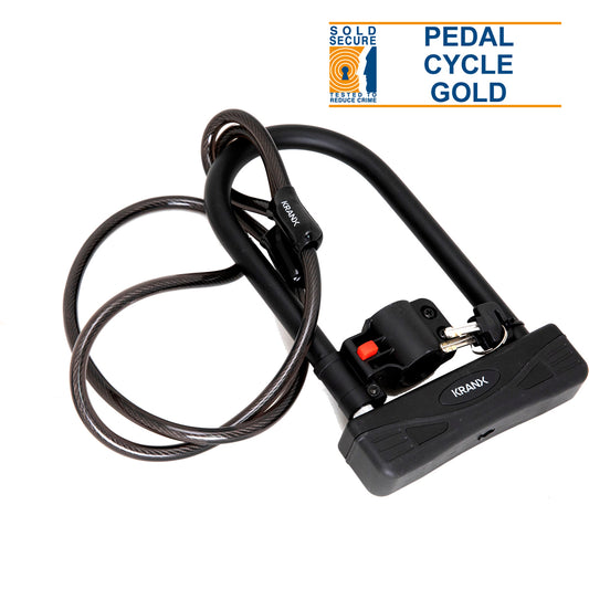 KranX Citadel Plus 16mm 270mm U-Lock With Security Cable. GOLD Sold Secure